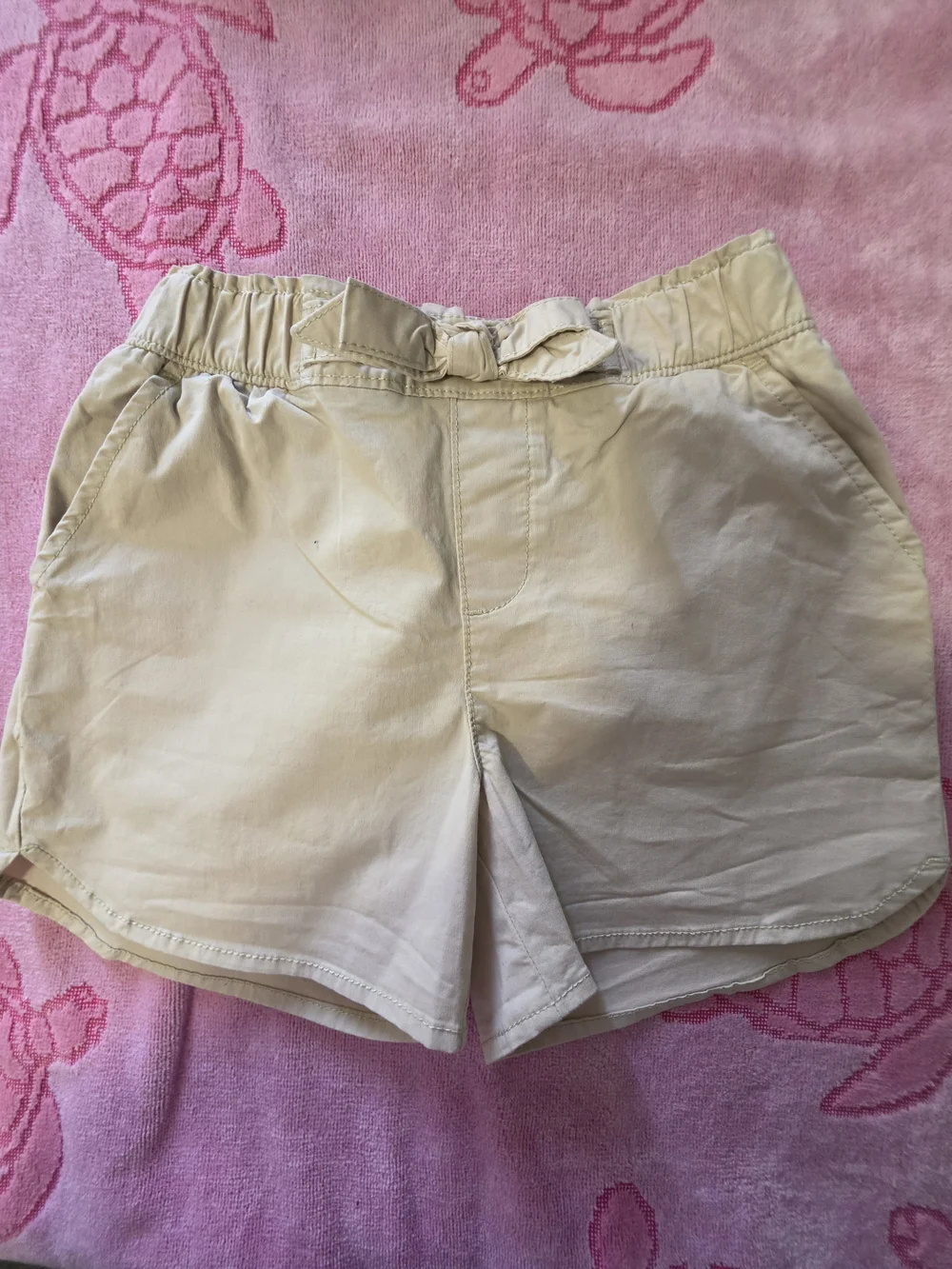 Tommy Hilfiger Kids Beige Elastic-Waist Bermuda Shorts with Tie
